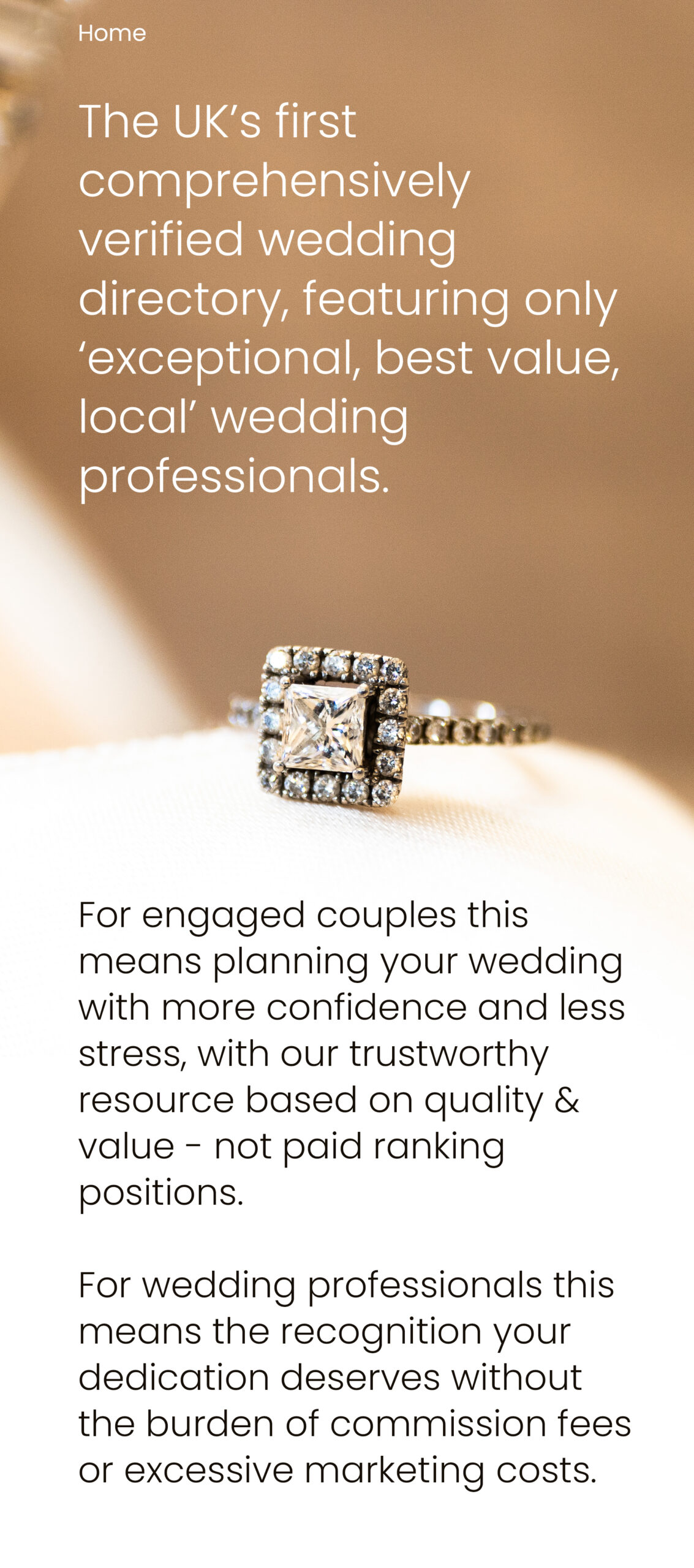 Only exceptional, budget friendly, local wedding professionals.