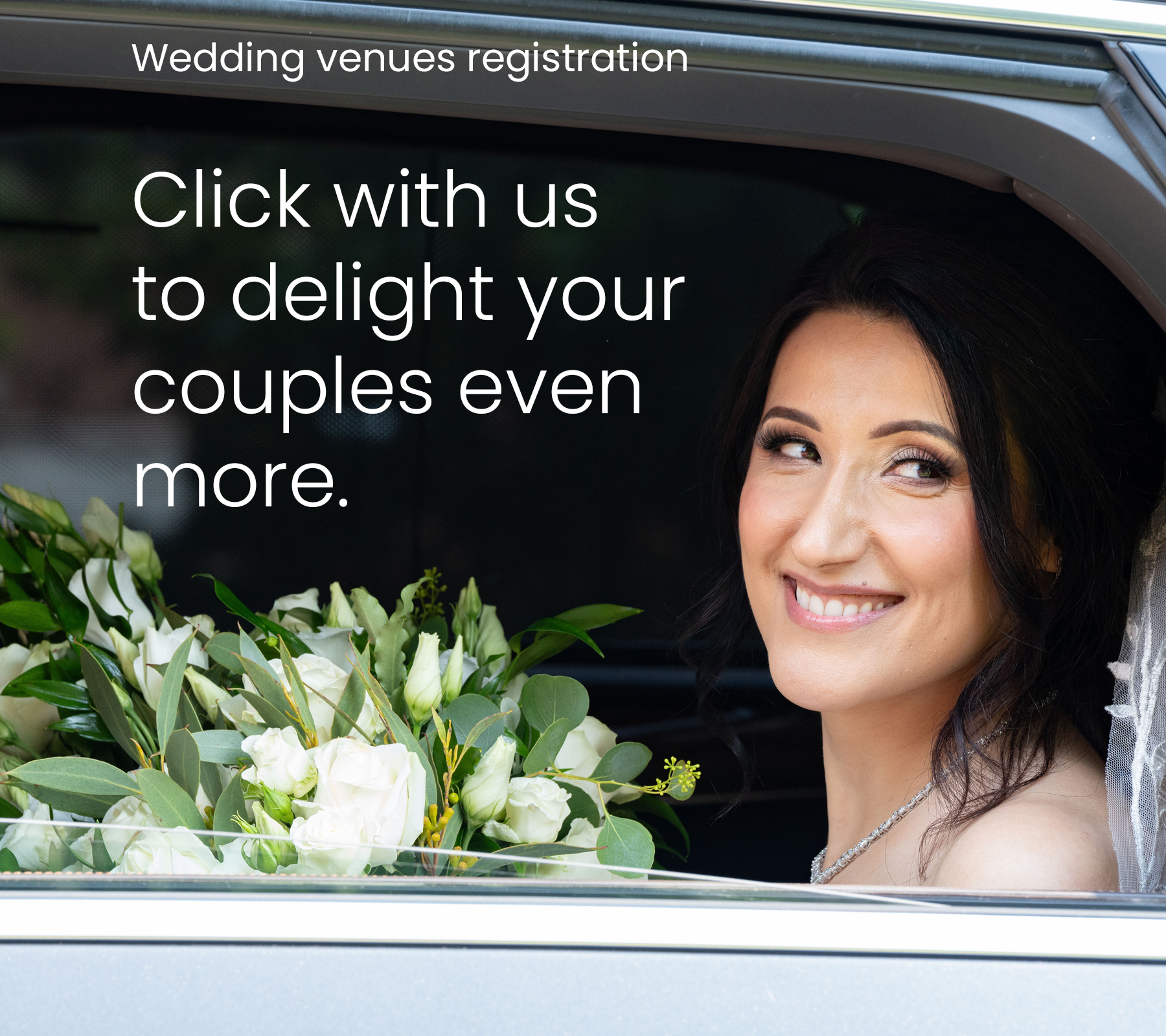 Wedding venues registration. Click with us to delight your clients even more.